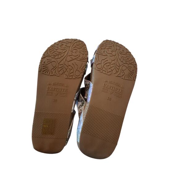 L'Artiste Spring Step Yarden Womens Size 38EU Floral Leather Resortwear Sandals - Picture 10 of 11